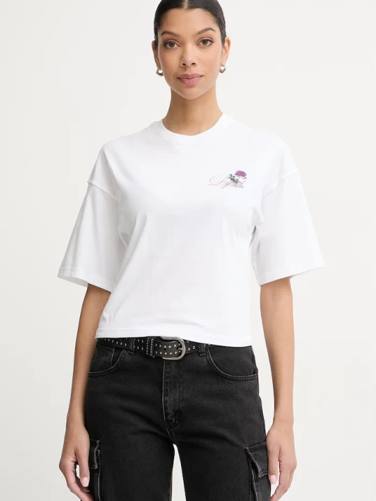 Zdjęcie produktu Diesel crop top damski bawełniany T-CROPYN biały