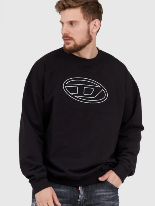 Zdjęcie produktu DIESEL Czarna bluza męska z wytłaczanym logo, Rozmiar L