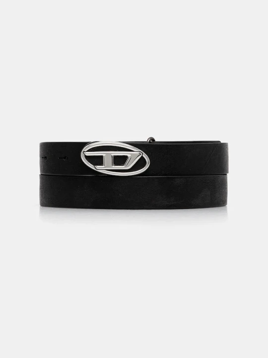 Zdjęcie produktu Diesel pasek skórzany OVAL D LOGO B-1DR-LAYER czarny