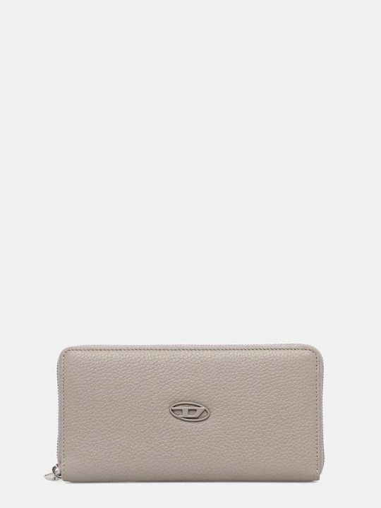 Zdjęcie produktu Diesel portfel skórzany HISSU EVO CONTINENTAL ZIP szary