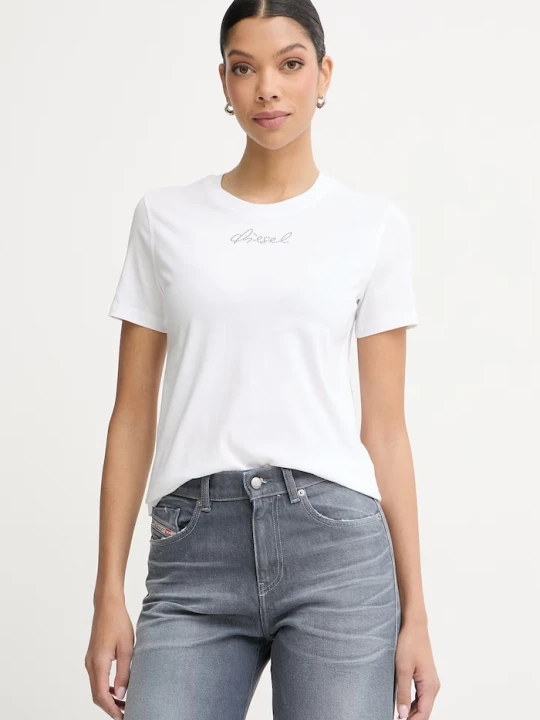 Zdjęcie produktu Diesel t-shirt basic damski bawełniany T-REG-S2 biały
