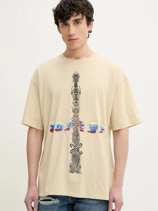 Zdjęcie produktu Diesel t-shirt bawełniany T-BOXT-R4 T-SHIRT beżowy