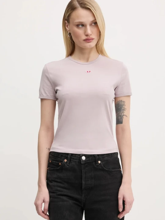 Zdjęcie produktu Diesel t-shirt bawełniany T-UNCUTIE-LONG-D T-SHIRT różowy