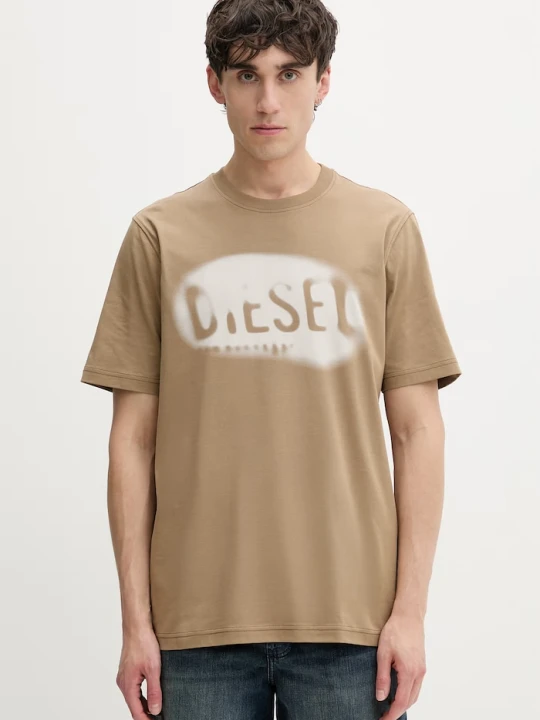 Zdjęcie produktu Diesel t-shirt męski bawełniany T-ADJUST-V2 beżowy