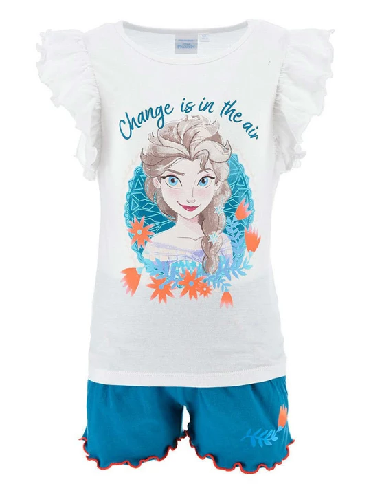Zdjęcie produktu Disney Frozen 2-częściowy zestaw "Kraina Lodu" w kolorze biało-niebieskim rozmiar: 128