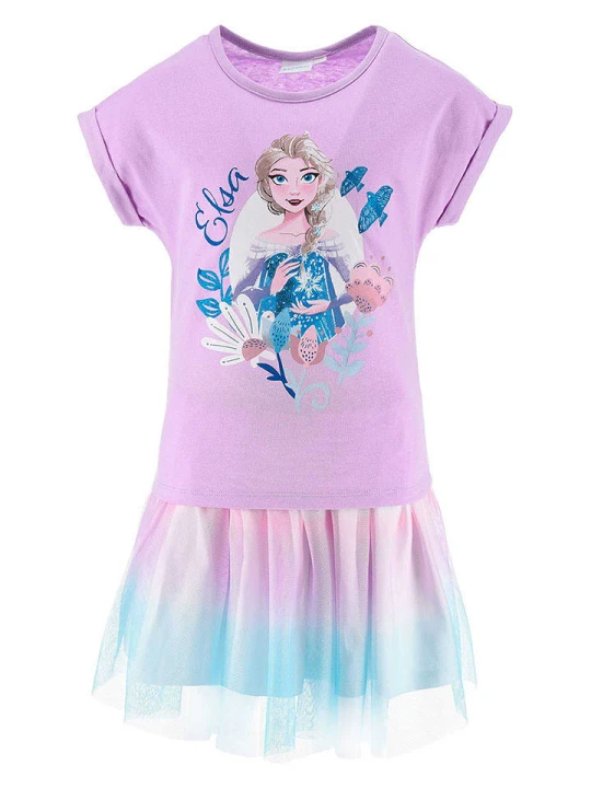 Zdjęcie produktu Disney Frozen 2-częściowy zestaw "Kraina Lodu" w kolorze fioletowym ze wzorem rozmiar: 104