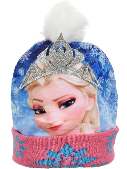 Zdjęcie produktu Disney Frozen Czapka "Kraina Lodu" w kolorze niebiesko-jasnoróżowym rozmiar: 54 cm