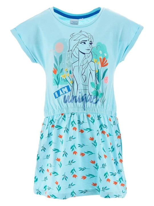 Zdjęcie produktu Disney Frozen Sukienka "Kraina Lodu" w kolorze błękitnym rozmiar: 104