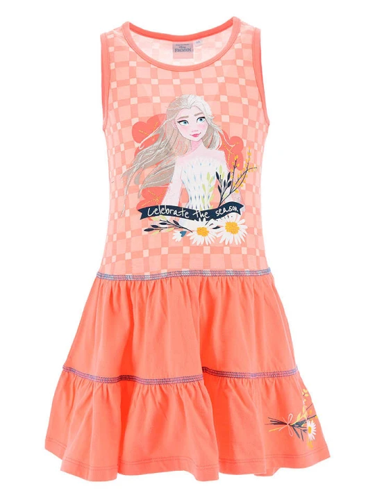 Zdjęcie produktu Disney Frozen Sukienka "Kraina Lodu" w kolorze pomarańczowym rozmiar: 110