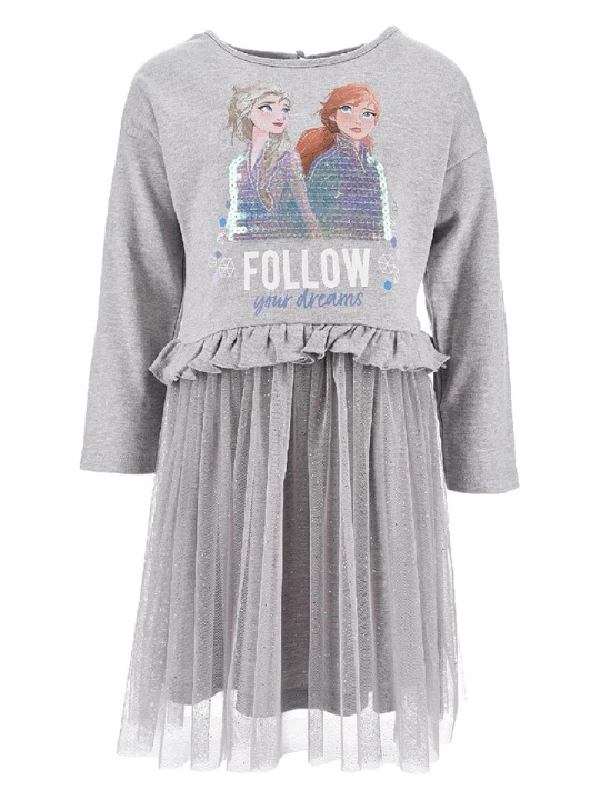 Zdjęcie produktu Disney Frozen Sukienka "Kraina Lodu" w kolorze szarym rozmiar: 104