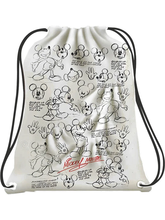 Zdjęcie produktu Disney Mickey Mouse Worek sportowy "Mickey Mouse" w kolorze czarno-białym - 34 x 44 x 2 cm rozmiar: onesize