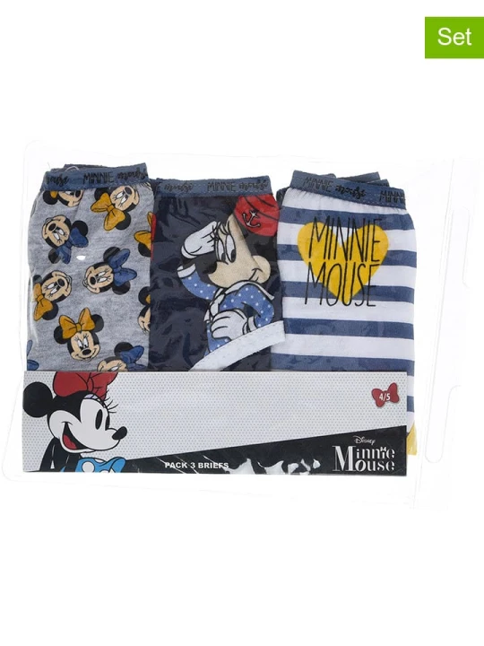 Zdjęcie produktu Disney Minnie Mouse Majtki (3 pary) "Minnie" ze wzorem rozmiar: 92 / 98