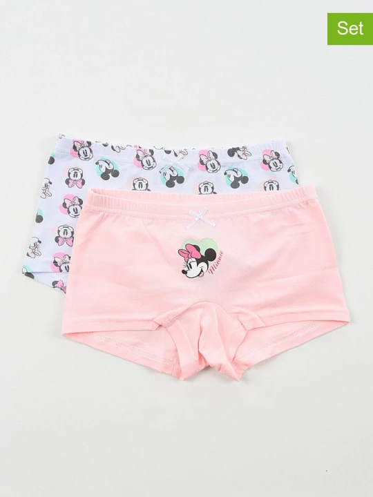Zdjęcie produktu Disney Minnie Mouse Pełne majtki (2 pary) "Minnie" w kolorze biało-jasnoróżowym rozmiar: 98 / 104