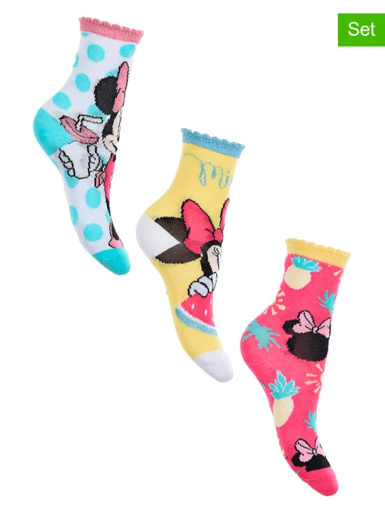 Zdjęcie produktu Disney Minnie Mouse Skarpety (3 pary) "Minnie" w różnych kolorach rozmiar: 23-26