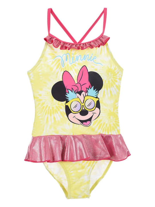 Zdjęcie produktu Disney Minnie Mouse Strój kąpielowy "Minnie" w kolorze żółto-różowym rozmiar: 128