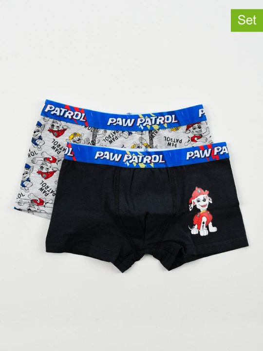 Zdjęcie produktu Disney Paw Patrol Bokserki (2 pary) "Psi Patrol" w kolorze czarno-szarym rozmiar: 98 / 104