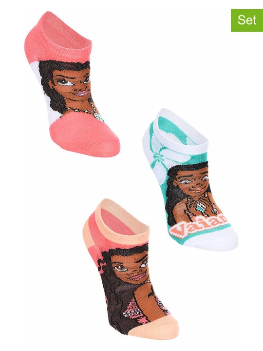 Zdjęcie produktu Disney Vaiana Skarpety (3 pary) "Vaiana (Moana)" ze wzorem rozmiar: 23-26
