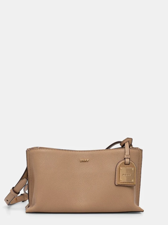 Zdjęcie produktu DKNY torebka crossbody damska skórzana beżowy