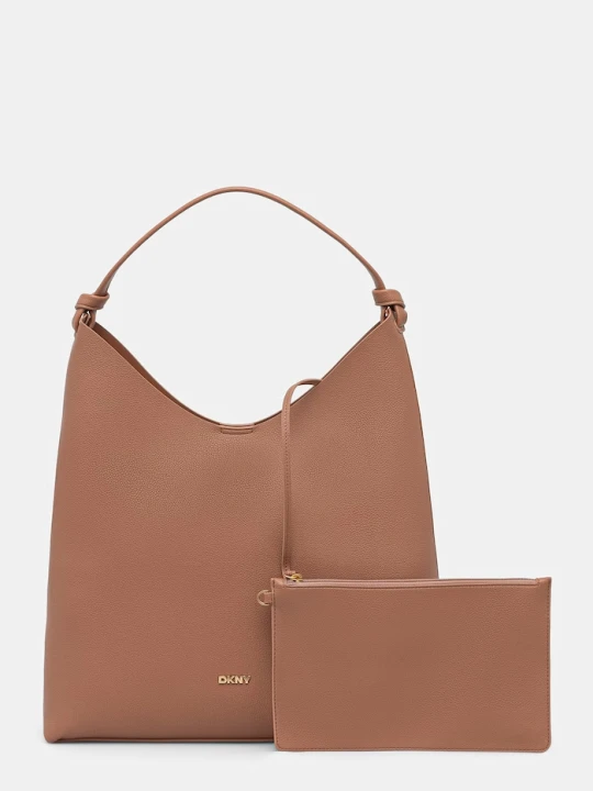 Zdjęcie produktu DKNY torebka shopper damska z imitacji skóry brązowy