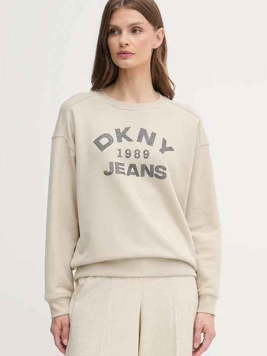 Zdjęcie produktu Dkny bluza bawełniana beżowy