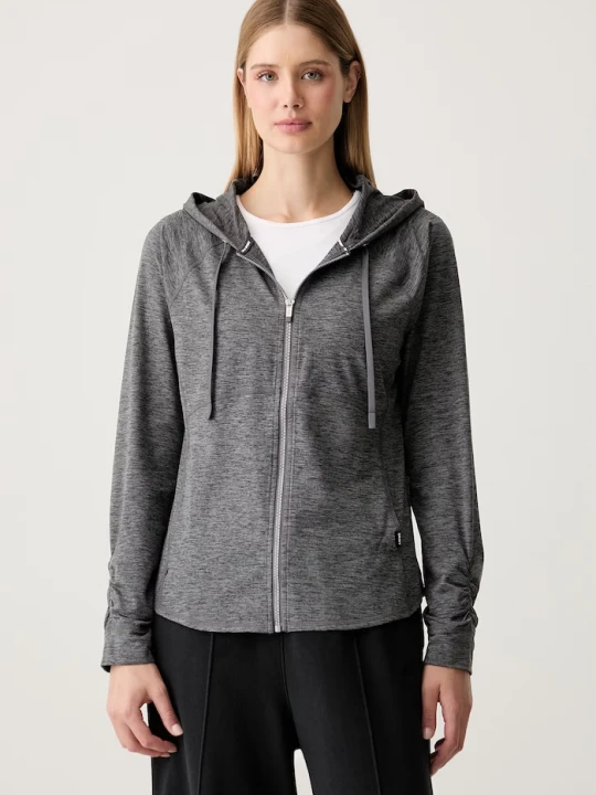 Zdjęcie produktu DKNY bluza rozpinana z kapturem damska szary