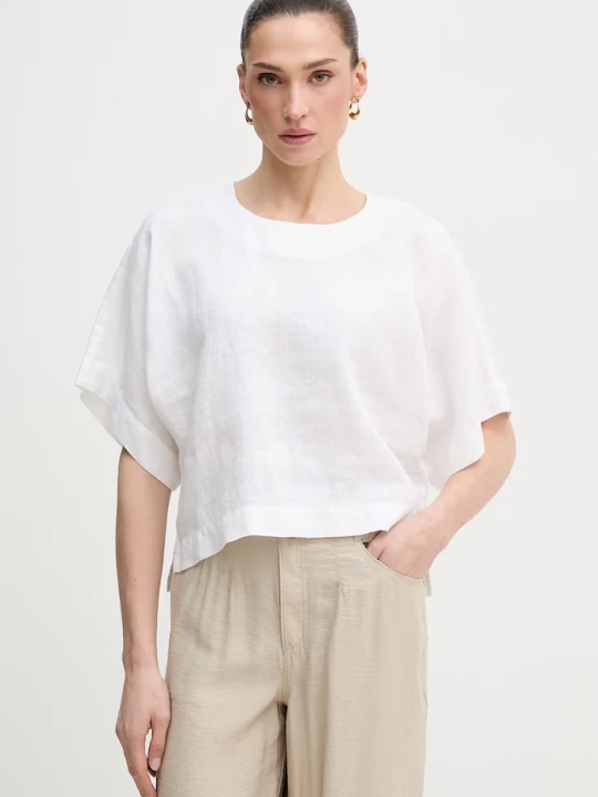 Zdjęcie produktu DKNY bluzka damska lniana biały