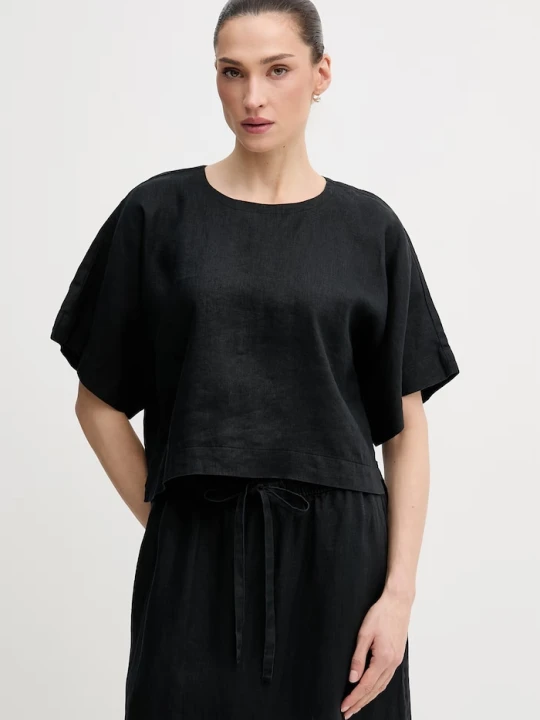 Zdjęcie produktu DKNY bluzka damska lniana czarny