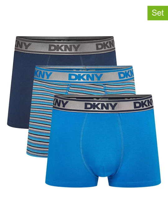 Zdjęcie produktu DKNY Bokserki (3 pary) w kolorze granatowo-błękitno-niebieskim rozmiar: L