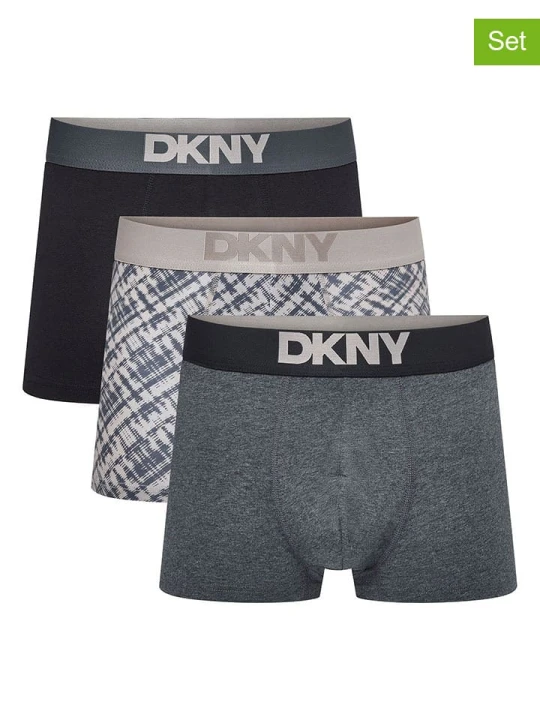 Zdjęcie produktu DKNY Bokserki (3 pary) w kolorze szaro-beżowo-czarnym rozmiar: XL