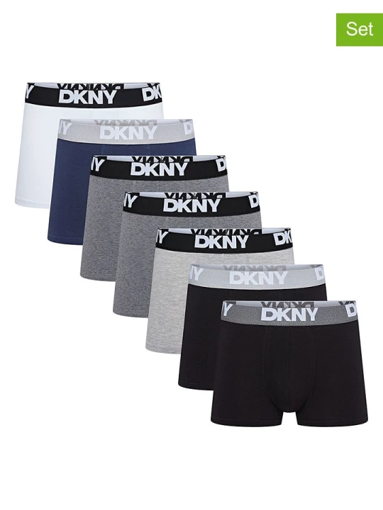 Zdjęcie produktu DKNY Bokserki (7 par) w kolorze czarno-jasnoszaro-granatowym rozmiar: S