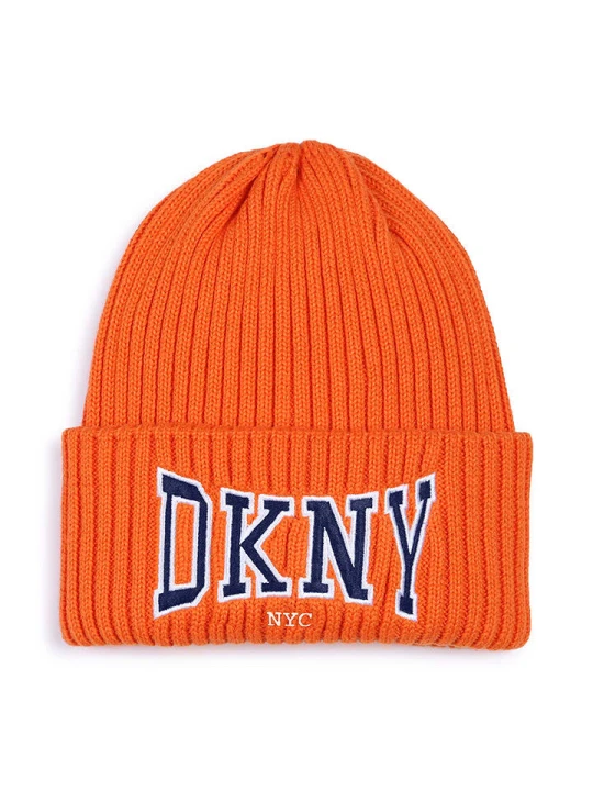 Zdjęcie produktu DKNY Czapka dzianinowa w kolorze pomarańczowym rozmiar: 176