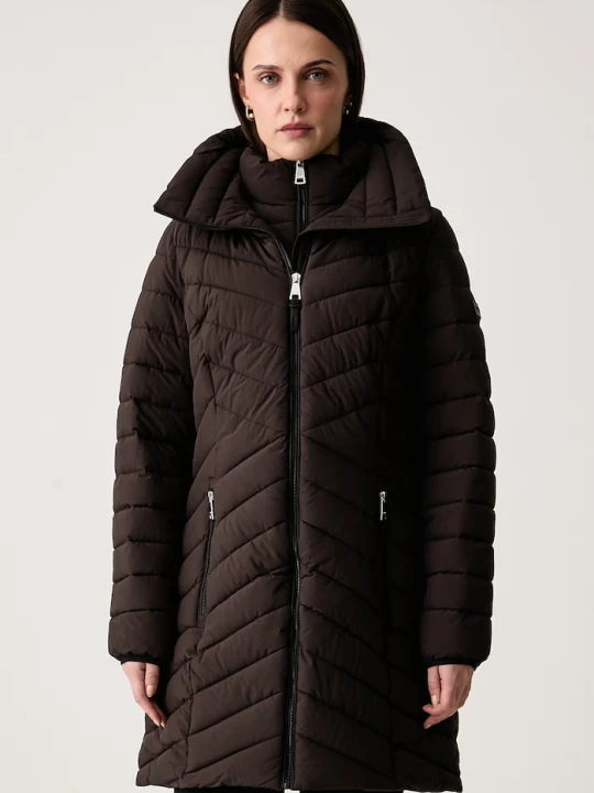 Zdjęcie produktu DKNY długa kurtka damska brązowy