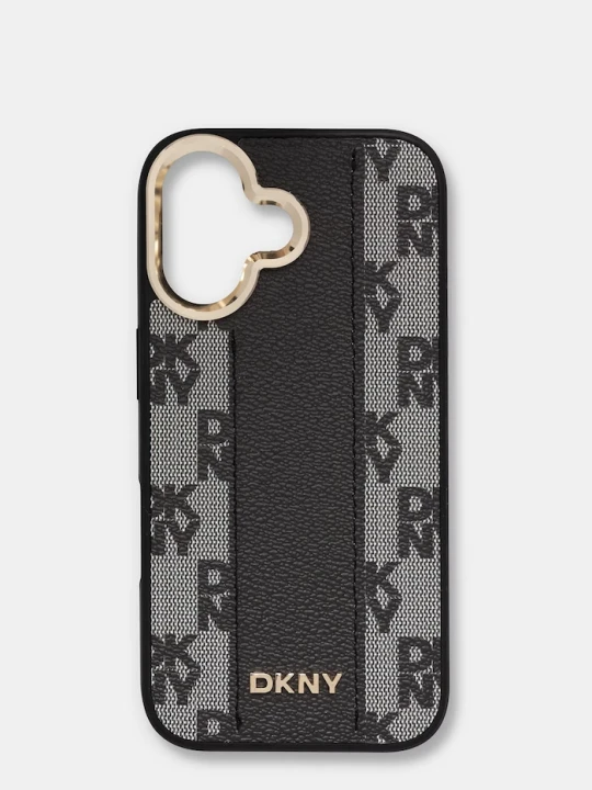 Zdjęcie produktu DKNY etui na telefon z imitacji skóry iPhone 16 czarny