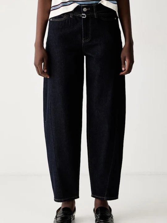 Zdjęcie produktu DKNY jeansy barrel damskie granatowy