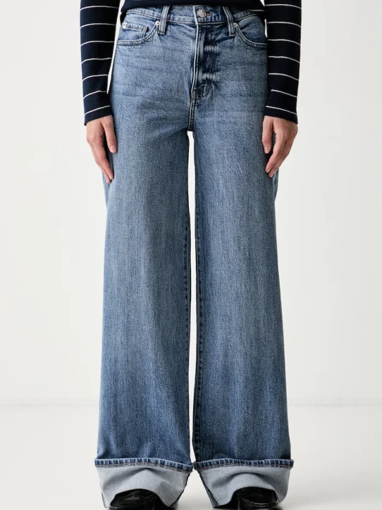 Zdjęcie produktu DKNY jeansy wide leg damskie niebieski