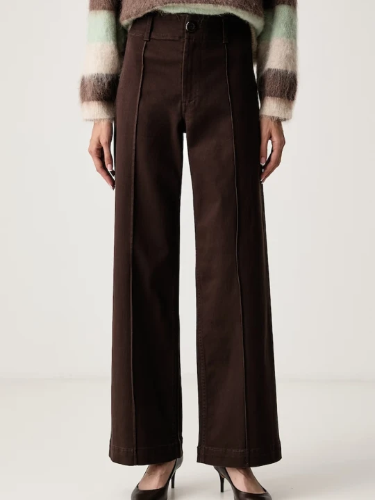 Zdjęcie produktu DKNY jeansy wide leg damskie brązowy