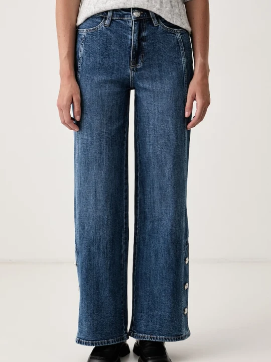 Zdjęcie produktu DKNY jeansy wide leg damskie niebieski