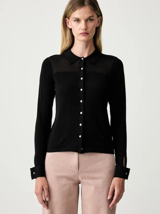 Zdjęcie produktu DKNY kardigan damski bawełniany czarny