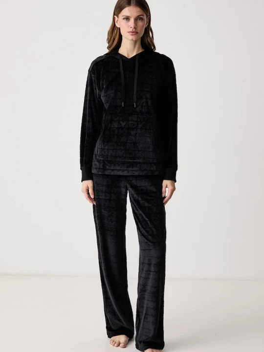 Zdjęcie produktu DKNY komplet lounge damski welurowy czarny
