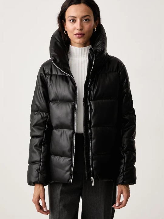 Zdjęcie produktu DKNY kurtka pikowana damska z imitacji skóry czarny