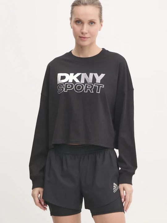 Zdjęcie produktu Dkny longsleeve bawełniany czarny