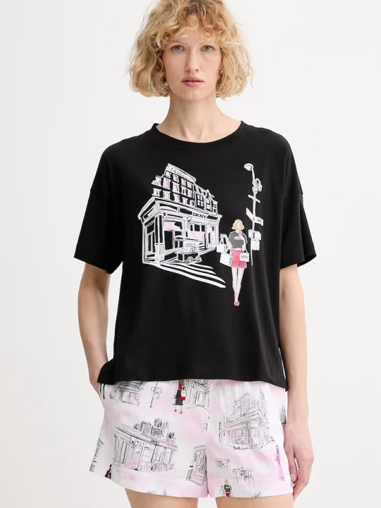 Zdjęcie produktu DKNY piżama damska z bawełną czarny