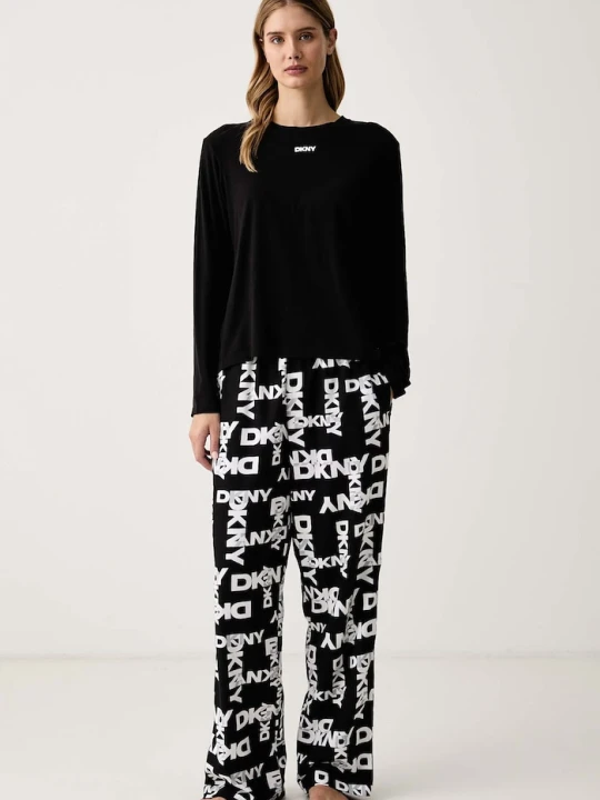 Zdjęcie produktu DKNY piżama damska z bawełną czarny