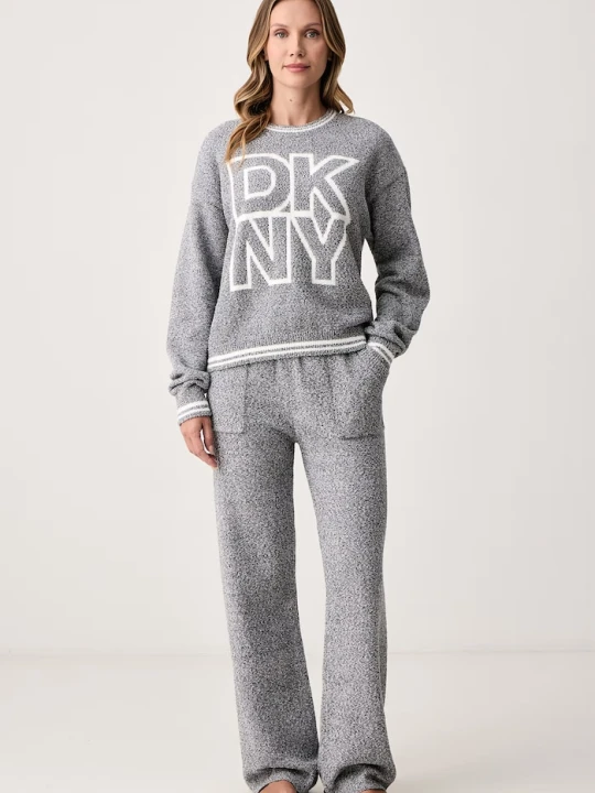 Zdjęcie produktu DKNY piżama dwuczęściowa damska polarowa szary