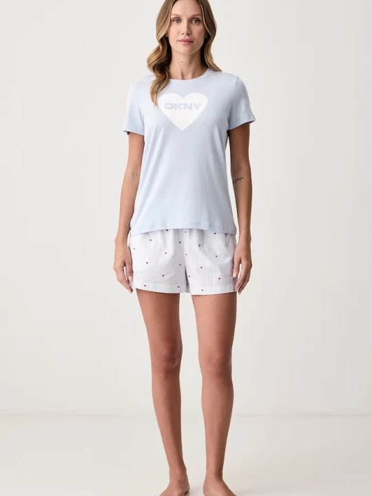 Zdjęcie produktu DKNY piżama dwuczęściowa damska z bawełną niebieski