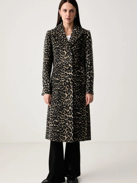 Zdjęcie produktu DKNY płaszcz damski z wełną brązowy