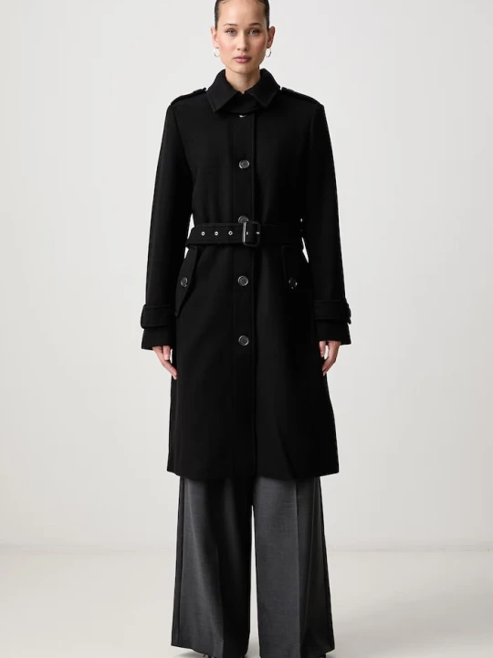 Zdjęcie produktu DKNY płaszcz damski z wełną czarny
