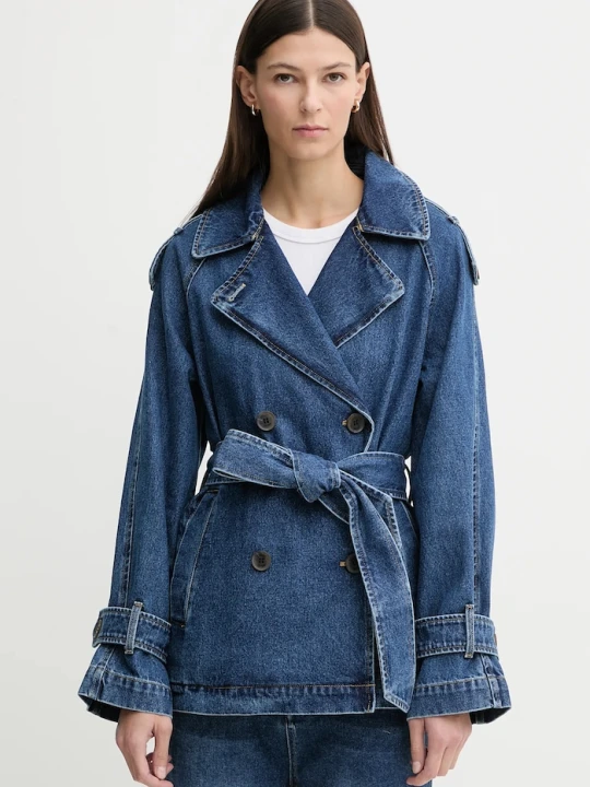 Zdjęcie produktu Dkny płaszcz jeansowy niebieski