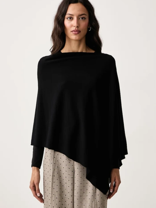 Zdjęcie produktu DKNY poncho damskie z wiskozą czarny