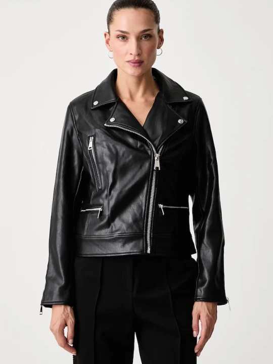 Zdjęcie produktu DKNY ramoneska damska z imitacji skóry czarny